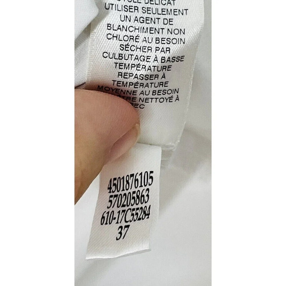 Chicos Button Up Shirt Womens Sz 3 Cut-Out White Minimalist Business Casual - Picture 8 of 12